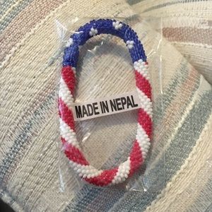 USA Flag 🇺🇸 Nepal beaded bracelet, new